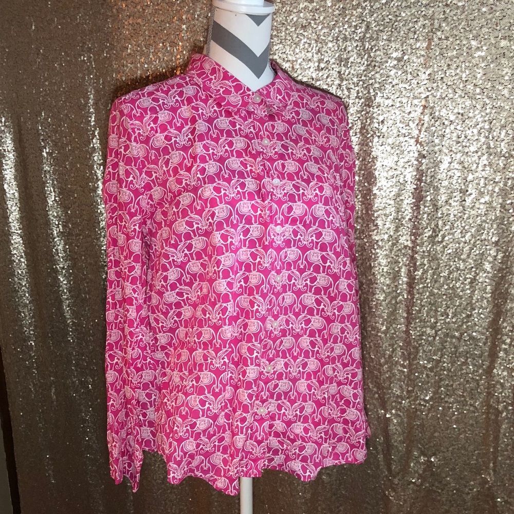 Crown & Ivy animal print button up shirt